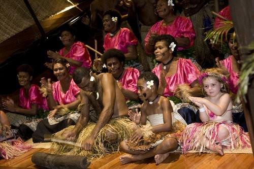 Anais with the Fijian Dancers