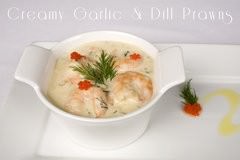 Creamy garlic prawn