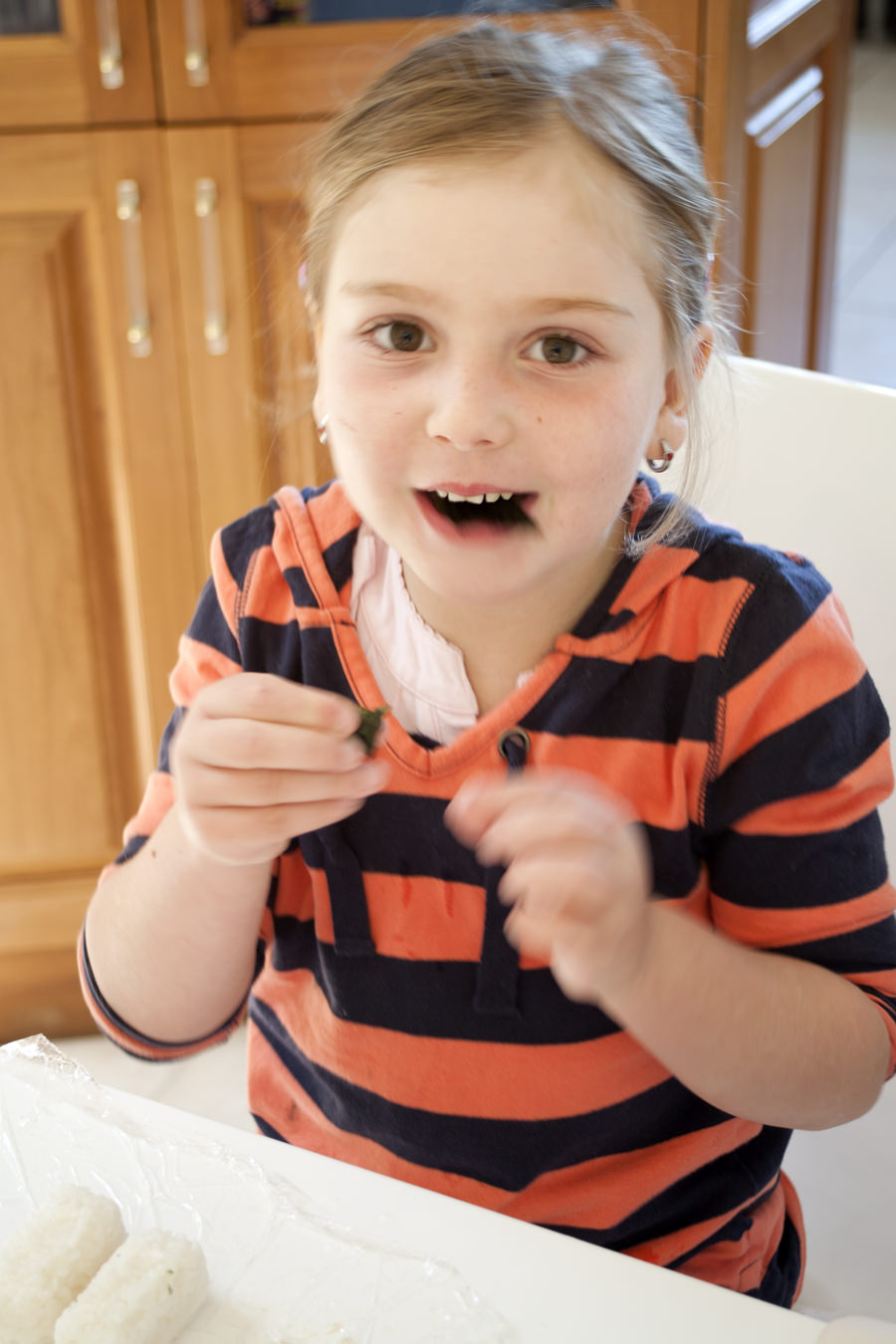 Eating Nori Strips