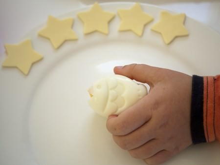 Egg molded into a fish 2