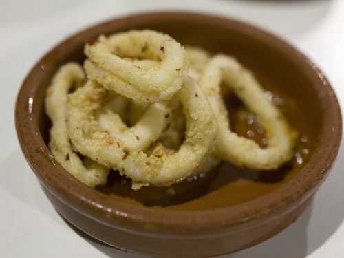 Salt and pepper squid with mojo