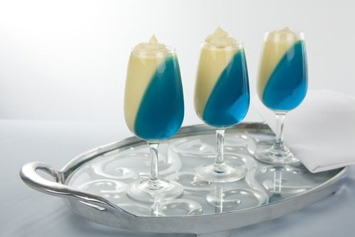 Smurf panna cotta blue dessert
