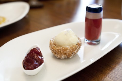 Fried Coconut Tamale w coconut ice-cream
