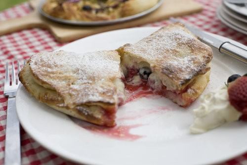Mixed Berry and mascapone calzone