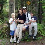 Picture of the family at a Japanese Monument