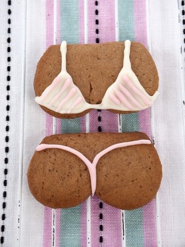 Pink Striped Bikini Sugar Cookies