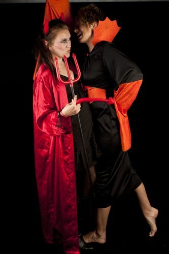 Elvira making a deal with the Devil The two evil temptresses