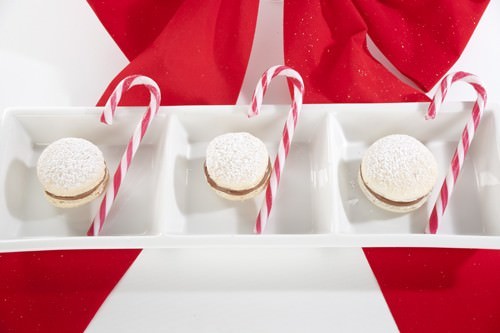 Christmas Macaron Trio with Candy Canes