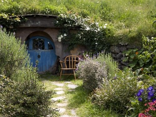 final Hobbit home blue door final Hobbit home with a blue door