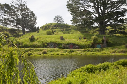 Looking across the Hobbiton Lake Looking across the Hobbiton Lake