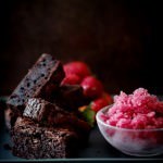 Chocolate Fudge w Blood Orange Sorbet