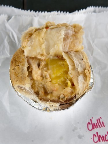 Inside Mango Chilli Chicken Pie
