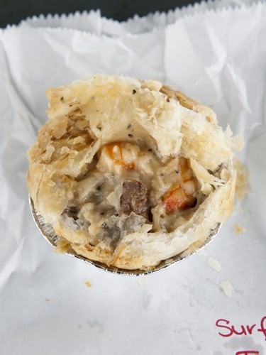 Inside the Surf & Turf Pie