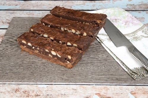 Mocha & Macadamia Double Choc Brownies