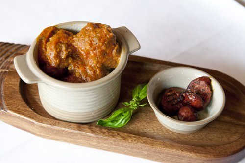Meatball w Grilled Chorizo