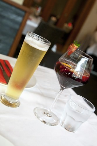 Sangria and Spanish Estrella Damm Lager