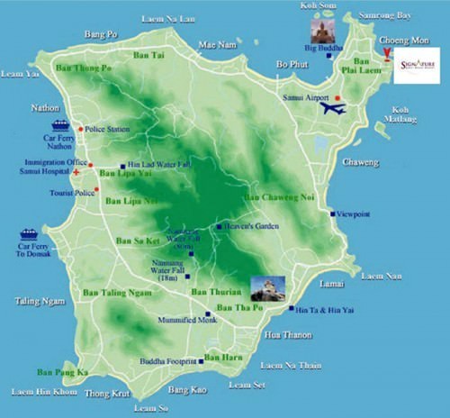 Koh Samui Map w City Safari Tours Koh Samui Map w City Safari Tours