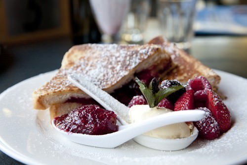 Chocolate and Raspberry Jam French Toast