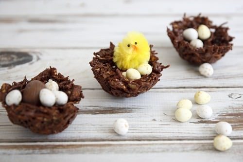 Chocolate Easter Egg Nests