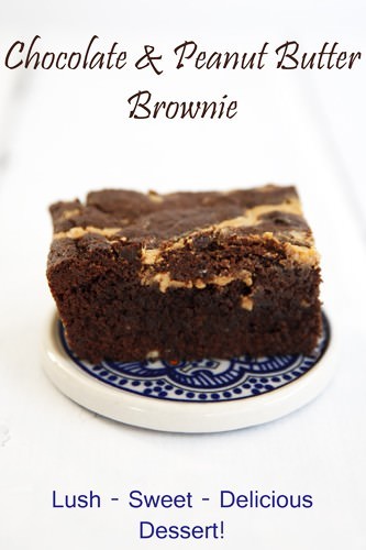 Chocolate & Peanut Butter Brownie Recipe Pin Chocolate & Peanut Butter Brownie Recipe Pin