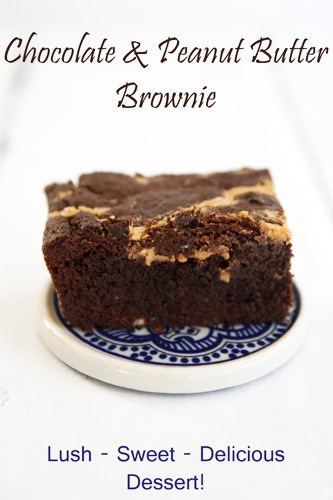 Chocolate & Peanut Butter Brownie Recipe Pin