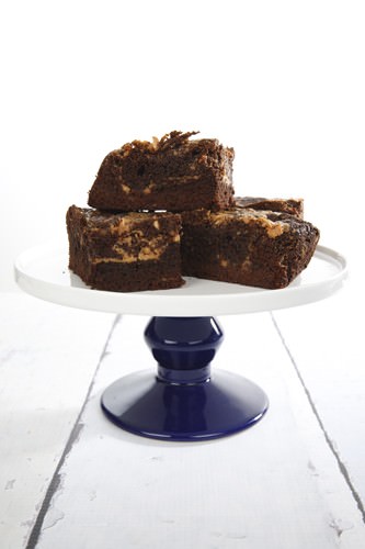 Chocolate Peanut Butter Brownies on a Platter Chocolate Peanut Butter Brownies on a Platter