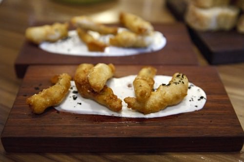 Parlour Wine Room Cider Battered Anchovy w Aioli