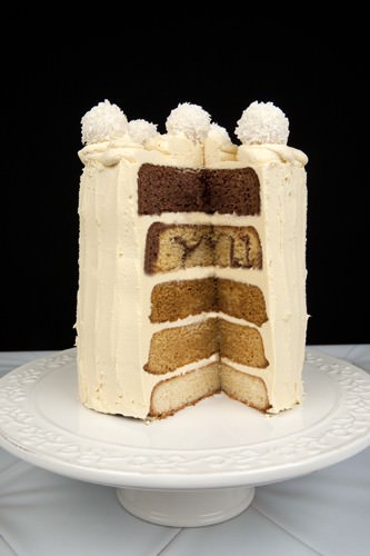 5 Layer Chocolate and Caramel Ombre Cake