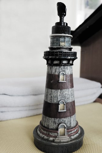 Lighthouse-shaped hand sanitiser