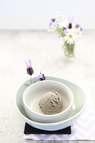 Black Sesame Ice cream in a Bowl