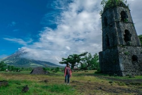 Mayon with Cagsaua Ruins