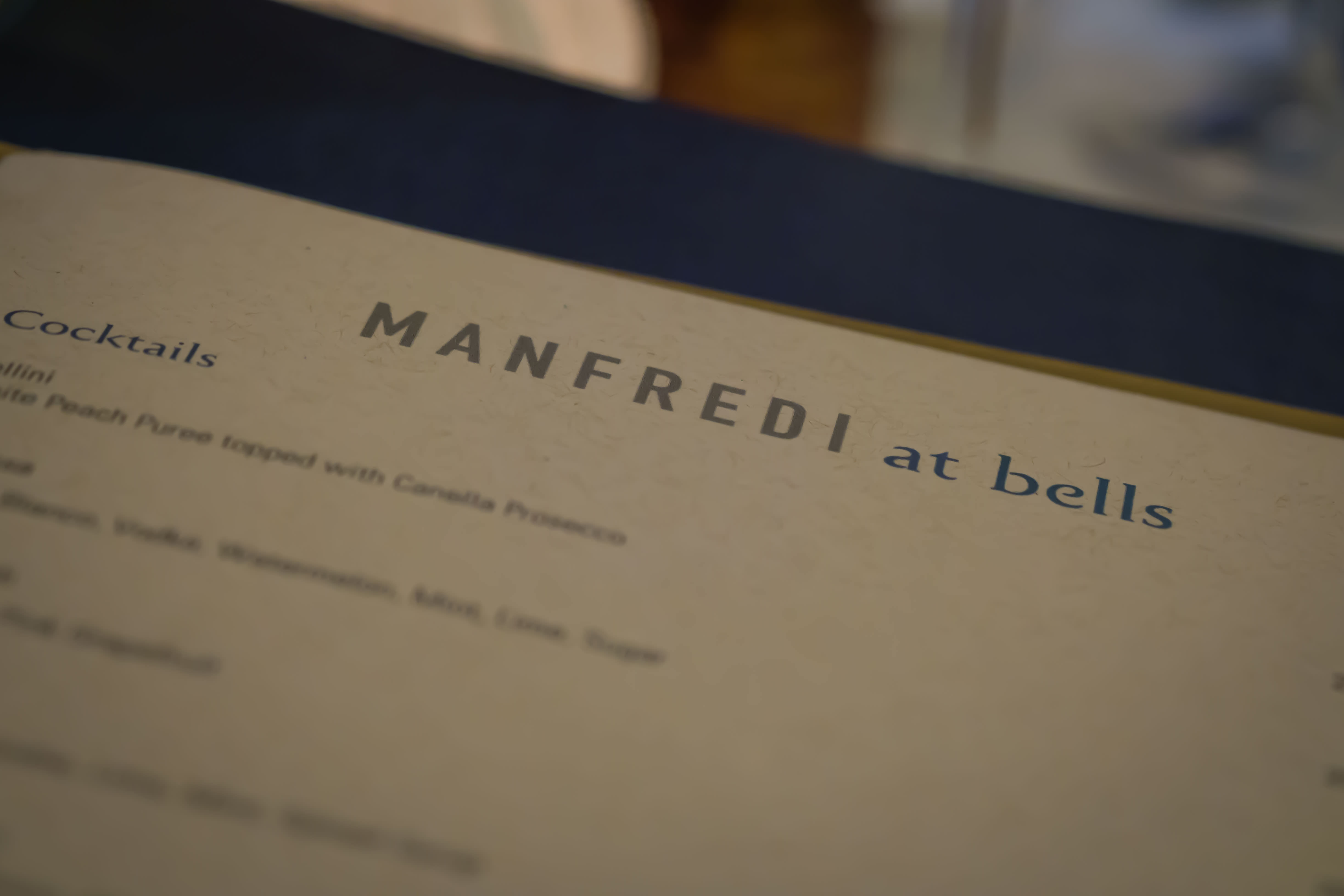 Manfredi at Bells - Menu