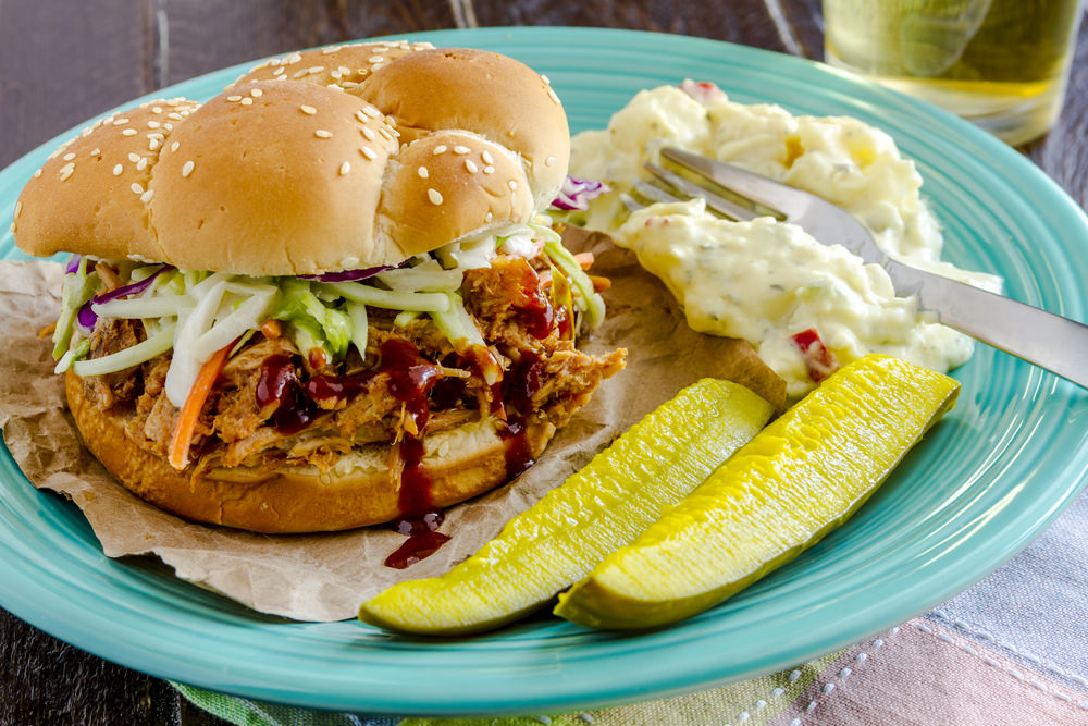 BBQ Pulled Pork Rolls ready to eat.