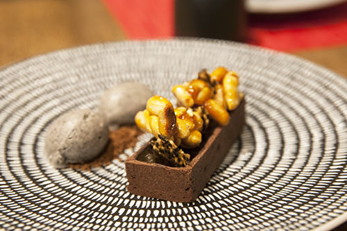 Bitter Chocolate Tart w Black Sesame Ice-cream