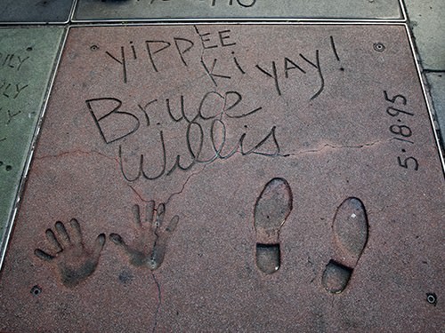 Bruce Willis Handprints Chinese Theatre