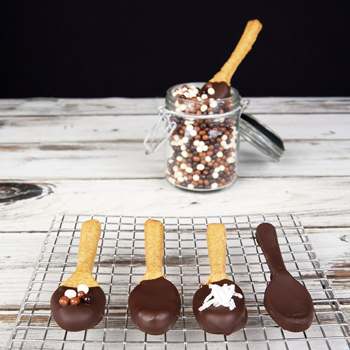 Edible Caramel Chocolate Cookie Spoons