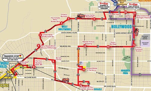 Hollywood Starline Tours Red Route