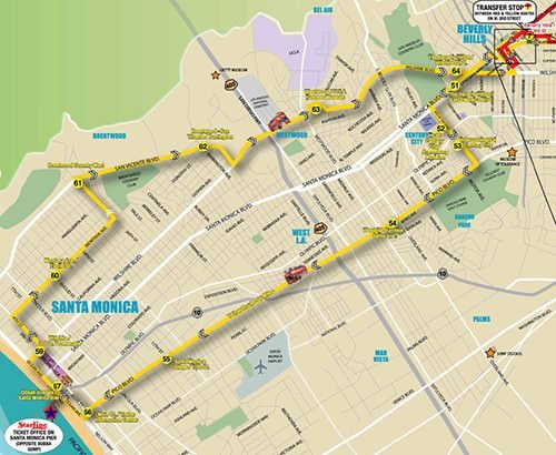 Hop On Hop Off Los Angeles Map Going Topless In Los Angeles With Starline Bus Tours | Meat And Travel