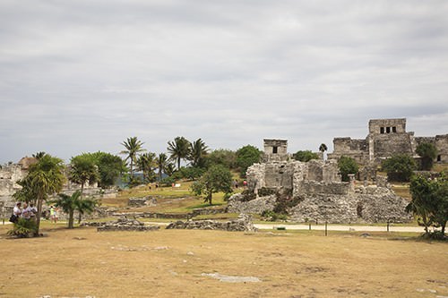 Watchtower at Tulum Mayan Ruins Mexico