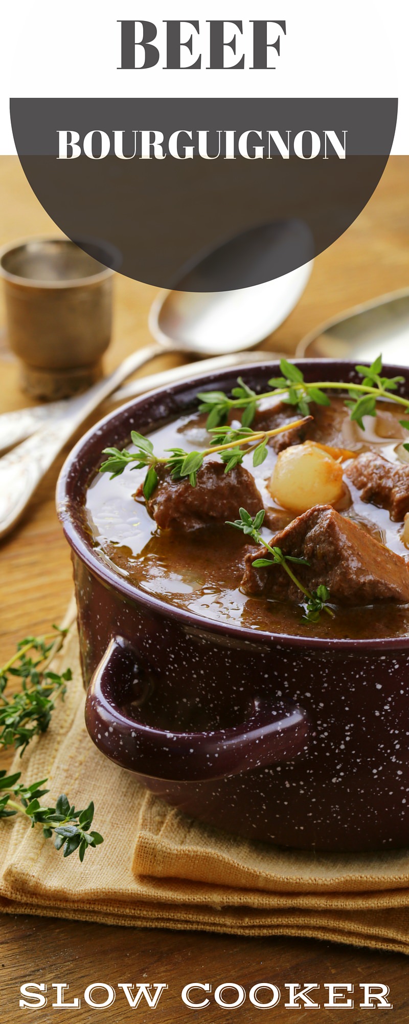 Slow Cooked Beef Bourguignon - Pin Winter Warming Recipe Slow Cooked Beef Bourguignon - Pin Winter Warming Recipe