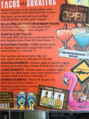 Taco & Burrito - Cabo Cantina Menu