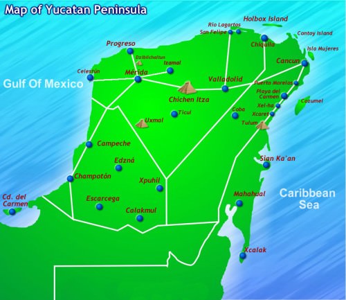 Yucatan Peninsula Map