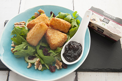 Deep Fried Camembert Entree w Spiced Cherry Dressing