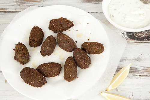 Falafel & Tzatziki Overhead Shot Falafel & Tzatziki Overhead Shot