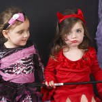 Willow the cute Devil Child and Maci the pink Skeleton
