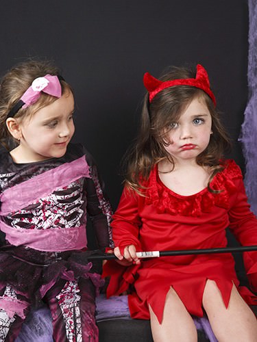 Willow the cute Devil Child and Maci the pink Skeleton