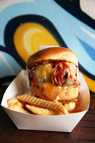 Carney and Earls Double Bacon Cheese Burger