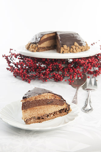 Sliced French Christmas Layer Cake