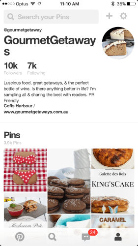 Gourmet Getaways Pinterest Page