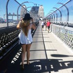 Walking across the Sydney Harbour Bridge
